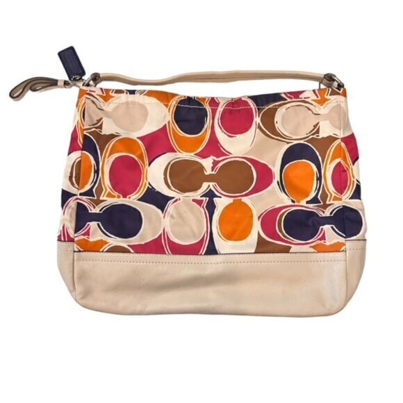 🎉SALE🎉 Coach Multicolor Scarf Print‎ Signature Shoulder Tote Crossbody Bag - Picture 12 of 16